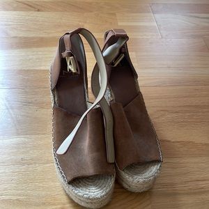 Marc fisher adalyn espadrille wedges in tan